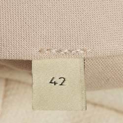 Pre Owned Gucci Cream Crepe Wool Wide Leg Formal Trousers M