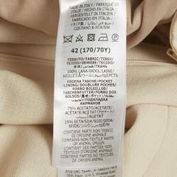 Pre Owned Gucci Cream Crepe Wool Wide Leg Formal Trousers M