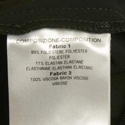 Pre Owned Gucci Black Crepe Velvet Trim Drawstring Mini Skirt S 