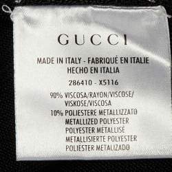 Pre Owned Gucci Black/Gold Knit Sleeveless Top & Cardigan Set S/M