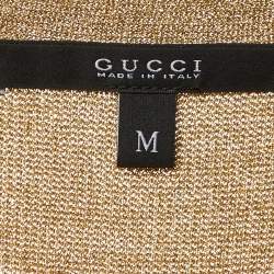 Pre Owned Gucci Black/Gold Knit Sleeveless Top & Cardigan Set S/M