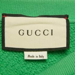 Pre Owned Gucci Green Sexiness Print Cotton Sweatshirt S