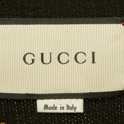 مملوكة مسبقًا Gucci Black Embroidered Lurex Trim Wool Knit Sweater L