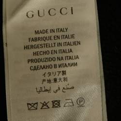 مملوكة مسبقًا Gucci Black Embroidered Lurex Trim Wool Knit Sweater L