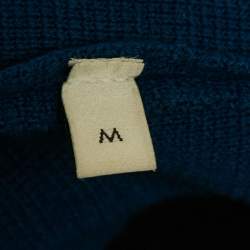 Pre Owned Gucci Blue GG Embroidered Knit Mini Dress M