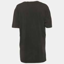 Pre Owned Gucci Black Vintage Logo Print Jersey Distressed T-Shirt M