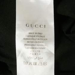 Pre Owned Gucci Black Vintage Logo Print Jersey Distressed T-Shirt M