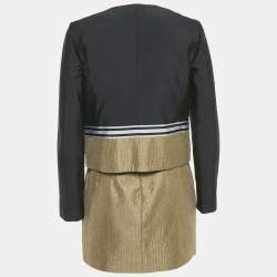 Pre Owned Gucci Black /Gold Crepe Blazer & Skirt Set S