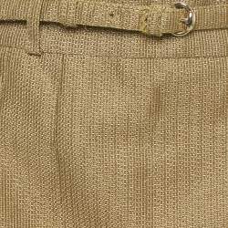 Pre Owned Gucci Black /Gold Crepe Blazer & Skirt Set S