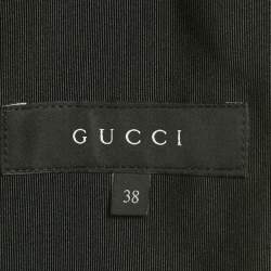 Pre Owned Gucci Black /Gold Crepe Blazer & Skirt Set S