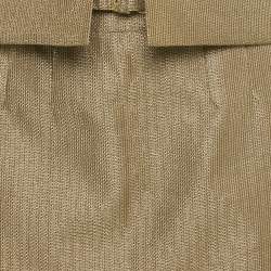 Pre Owned Gucci Black /Gold Crepe Blazer & Skirt Set S