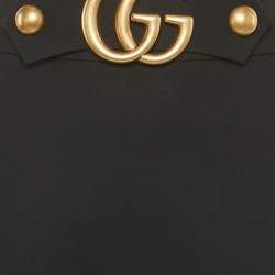 مملوكة مسبقًا Gucci Black Wool Silk Logo Detail Mini Skirt S