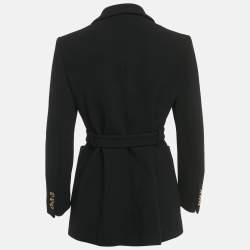 Pre Owned Gucci Black Wool Belted Jacket S
