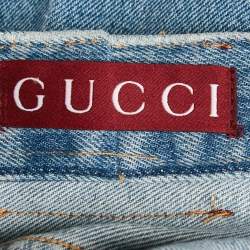 Pre Owned Gucci Blue Denim Straight-Leg Jeans M Waist 29"