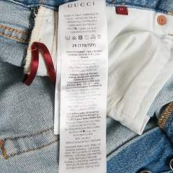 Pre Owned Gucci Blue Denim Straight-Leg Jeans M Waist 29"