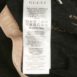 مملوكة مسبقًا ليجنز غوتشي تول شفاف مطرز GG أسود مقاس كبير جداً