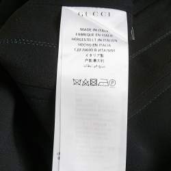 Pre Owned فستان غوتشي أسود بكشكش شبكي من القماش الكبير - إكس لارج