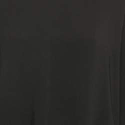 Pre Owned فستان غوتشي أسود بكشكش شبكي من القماش الكبير - إكس لارج