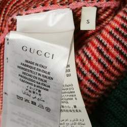 Pre Owned Gucci Pink Tiger Intarsia Wool Oversized Cardigan S