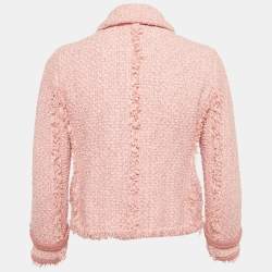 Pre Owned Gucci Pink Tweed Button Front Jacket S