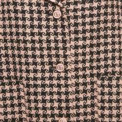 Pre Owned Gucci Pink & Black Tweed Oversized Blazer M