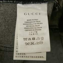 Pre Owned Gucci Black Washed Embellished Denim Shorts M Waist 30" 
