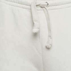 Pre Owned Gucci Ivory Logo Print Cotton Joggers XXS