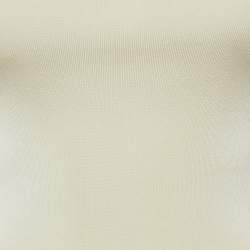 Pre Owned Gucci Beige Leather Trim Stretch Knit Top XS