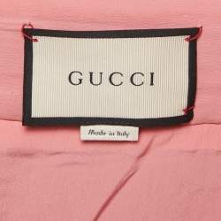 Pre Owned Gucci Black/White Tweed GG Logo Metal Detail Mini Skirt S