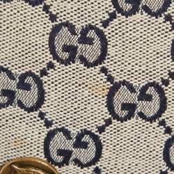 Pre Owned Gucci Blue GG Supreme Jacquard Button Detail Short Skirt M