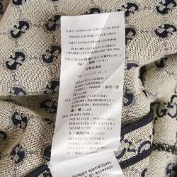 Pre Owned Gucci Blue GG Supreme Jacquard Button Detail Short Skirt M