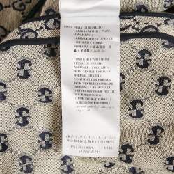 Pre Owned Gucci Blue GG Supreme Jacquard Button Detail Short Skirt M