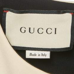Pre Owned Gucci Black Stretch Crepe Shift Dress XS