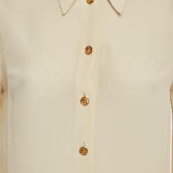 Pre Owned Gucci Cream Silk Button Down Shirt S