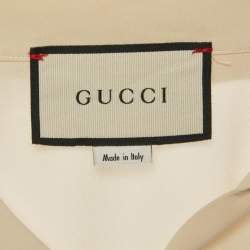 Pre Owned Gucci Cream Silk Button Down Shirt S