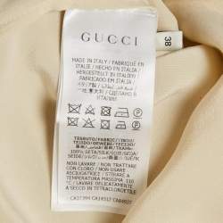 Pre Owned Gucci Cream Silk Button Down Shirt S