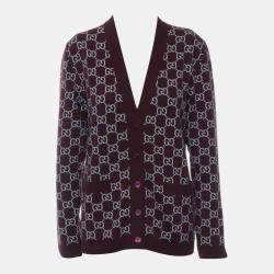 Pre Owned Gucci GG Reversible Knitted Cardigan