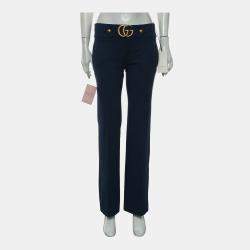Pre Owned Gucci GG Flared Blue Trousers