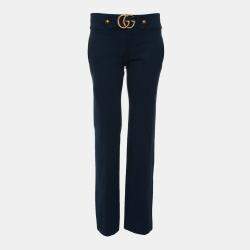 Pre Owned Gucci GG Flared Blue Trousers