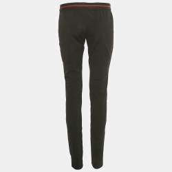 Pre Owned Gucci Black Web Trim Waist Jersey Leggings M