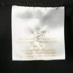Pre Owned Gucci Black Web Trim Waist Jersey Leggings M