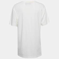 Pre Owned Gucci White Avocado Print Jersey T-Shirt S
