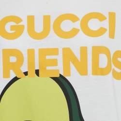 Pre Owned Gucci White Avocado Print Jersey T-Shirt S