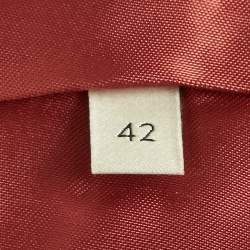 Pre Owned Gucci Red Leather Tailored Single Breasted Blazer M