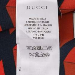 Pre Owned Gucci Multicolor Rhombus Print Crepe Long Sleeve Tops M