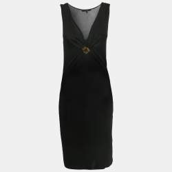 Pre Owned Gucci Black Jersey Detail Metal Detail Short Dress S