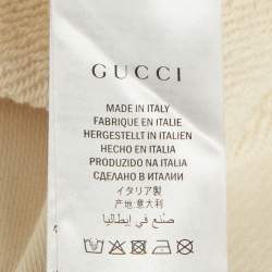 Pre Owned Gucci Cream Chateau Marmont Hollywood Print Cotton Hoodie XL