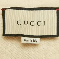 Pre Owned Gucci Cream Chateau Marmont Hollywood Print Cotton Hoodie XL
