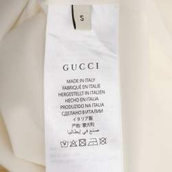 Pre Owned Gucci Cream Crepe Midi Dress S