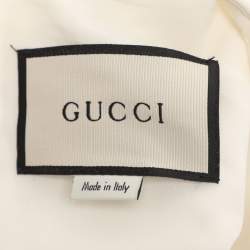 Pre Owned Gucci Cream Crepe Midi Dress S